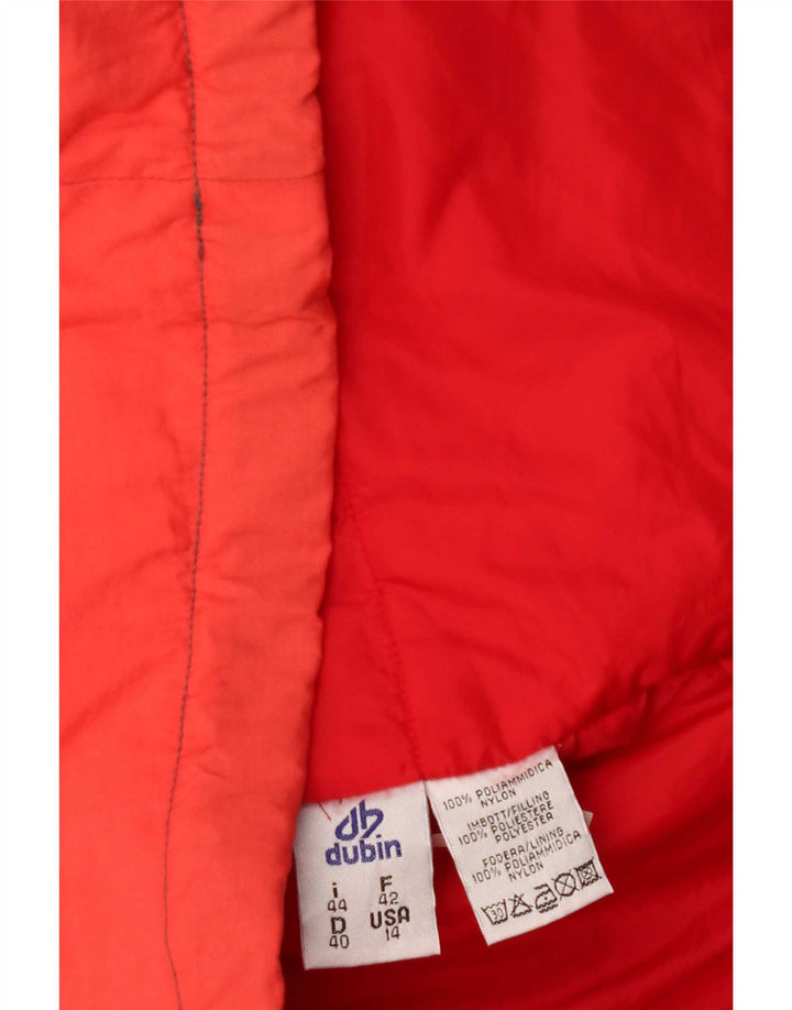 Dubin Damen-Skijacke mit Kapuze, übergroß, IT 44, Mittelrot, Farbblock