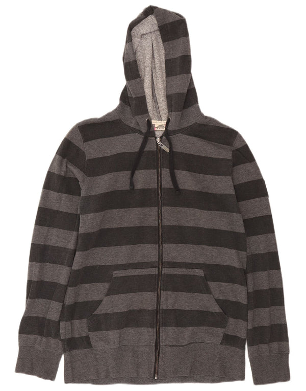 Roxy Damen-Kapuzenpullover mit Reißverschluss, UK 18, XL, grau gestreift, Baumwolle