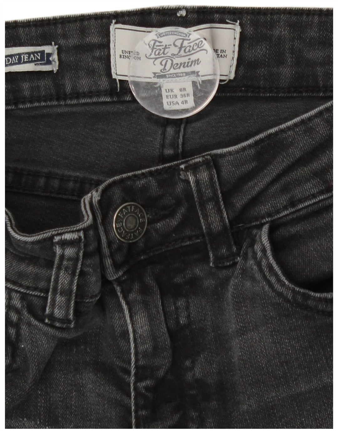 Fat Face Damen Slim Jeans UK 8 Small W27 L30 Grau