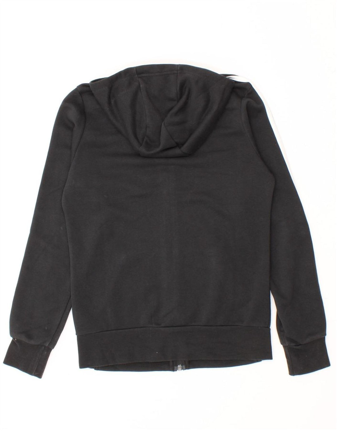 ADIDAS Boys Zip Hoodie Sweater 13-14 Years Black Polyester Vintage Adidas and Second-Hand Adidas from Messina Hembry 