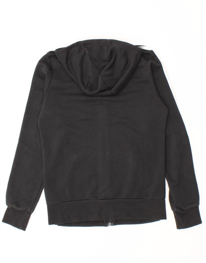ADIDAS Boys Zip Hoodie Sweater 13-14 Years Black Polyester Vintage Adidas and Second-Hand Adidas from Messina Hembry 