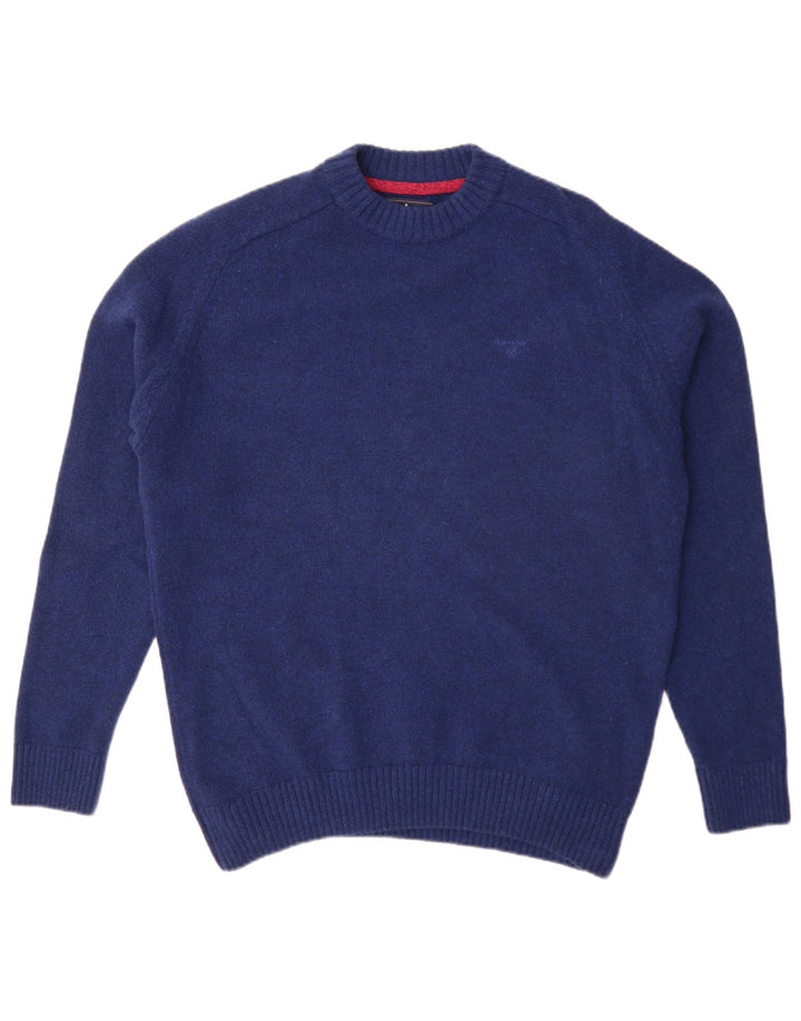 Barbour Herren-Pullover mit Rundhalsausschnitt, XL, blaue Wolle