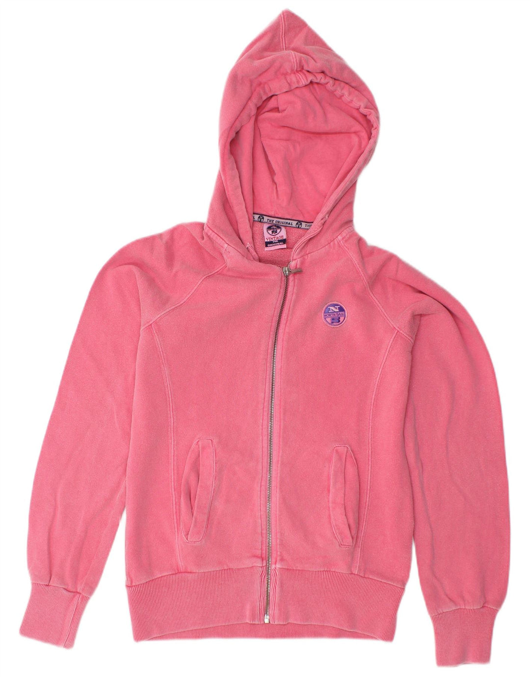 NORTH SAILS Damen Zip Hoodie Pullover UK 6 XS Rosa Baumwolle