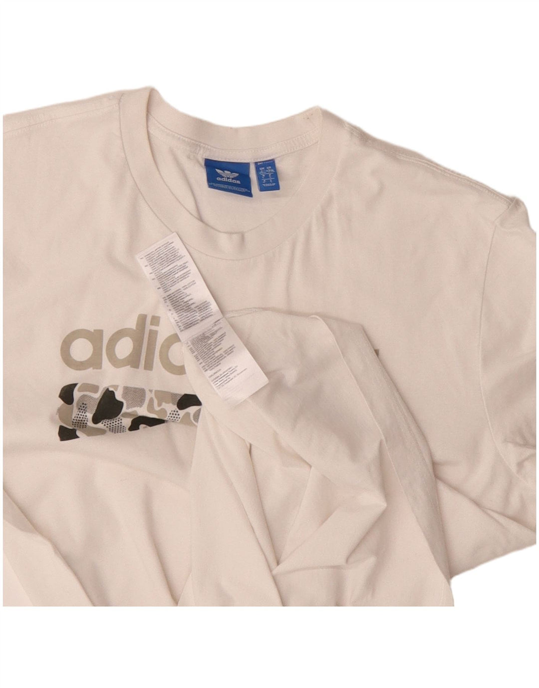 Adidas Herren T-Shirt mit Grafik, groß, aus weißer Baumwolle