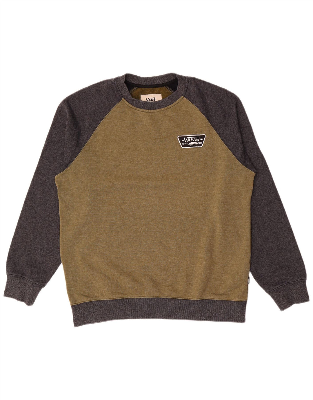 Vans Herren-Sweatshirt, Pullover, groß, Khaki, Colourblock-Baumwolle