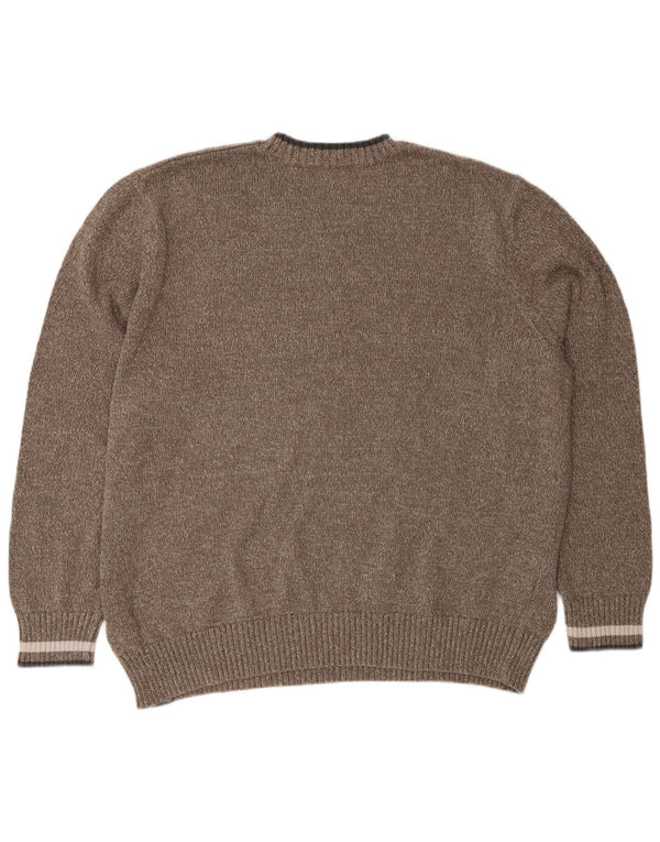 Eddie Bauer Herren-Pullover mit Rundhalsausschnitt, 2XL, braune Baumwolle