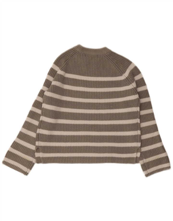 Marks & Spencer Damen-Pullover mit Rundhalsausschnitt, Gr. 10, Größe S, grau gestreift