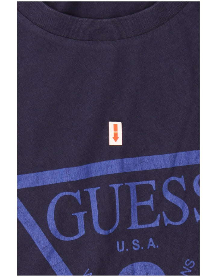GUESS Herren-T-Shirt mit Grafik, groß, marineblau, Baumwolle