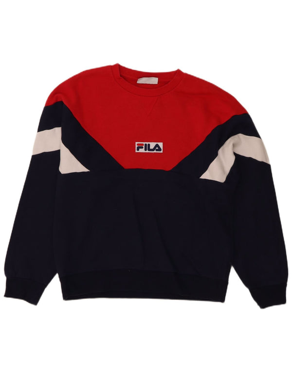 Fila Herren Grafik-Sweatshirt-Pullover XL, Marineblau, Colourblock-Baumwolle