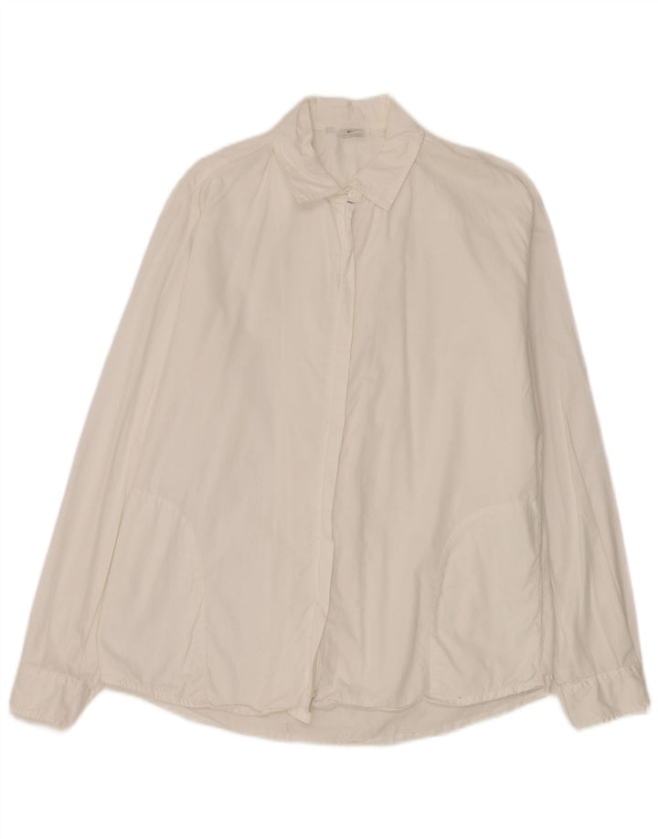 Outrage Damen-Hemd UK 18 XL aus weißer Baumwolle