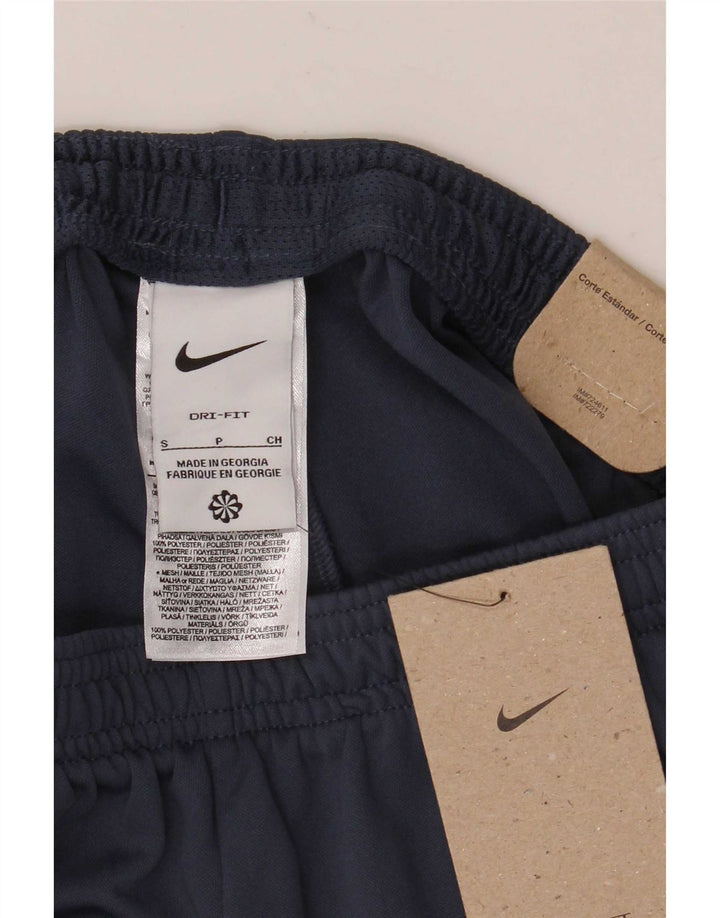 Nike Herren Dri Fit Trainingshose, Größe S, marineblaues Farbblock-Polyester