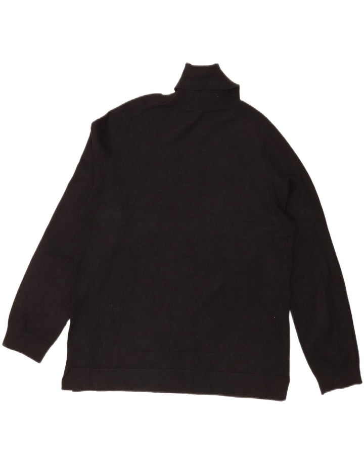 Dkny Herren-Pullover mit grafischem Rollkragen, groß, schwarze Farbblock-Viskose