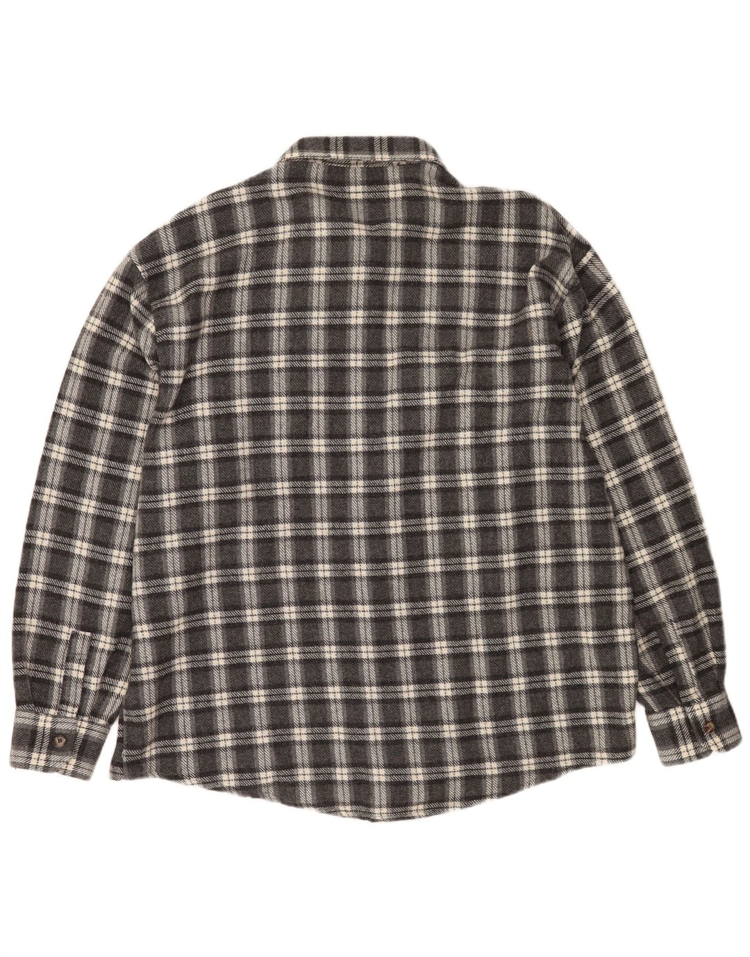 European Project Herren-Flanellhemd 2XL, grau karierte Wolle