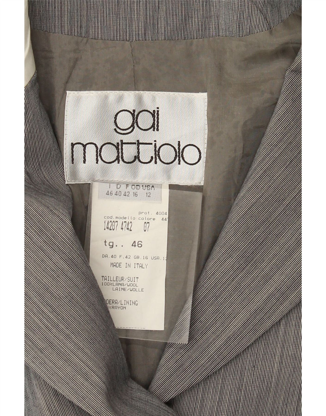 Gai Mattiolo Damen 4-Knopf-Blazerjacke UK 16 Large Grau Farbblock