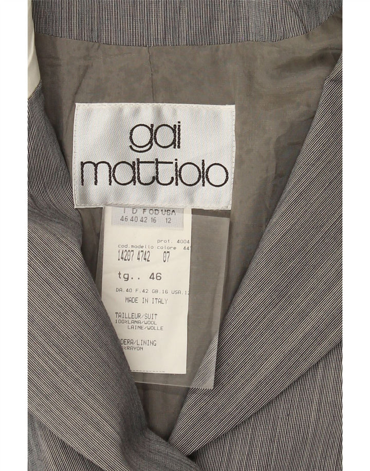 Gai Mattiolo Damen 4-Knopf-Blazerjacke UK 16 Large Grau Farbblock