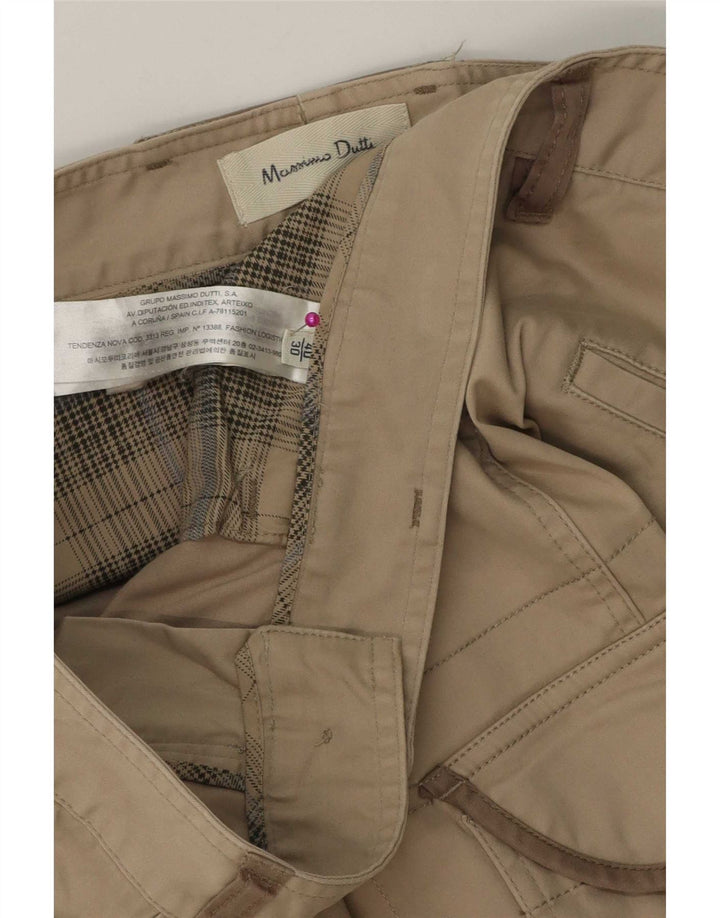 Massimo Dutti Damen Slim Cargohose W30 L32 Beige Baumwolle