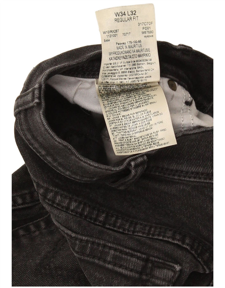 Wrangler Herren-Jeans mit normaler Passform, gerade Passform, W34, L32, graue Baumwolle