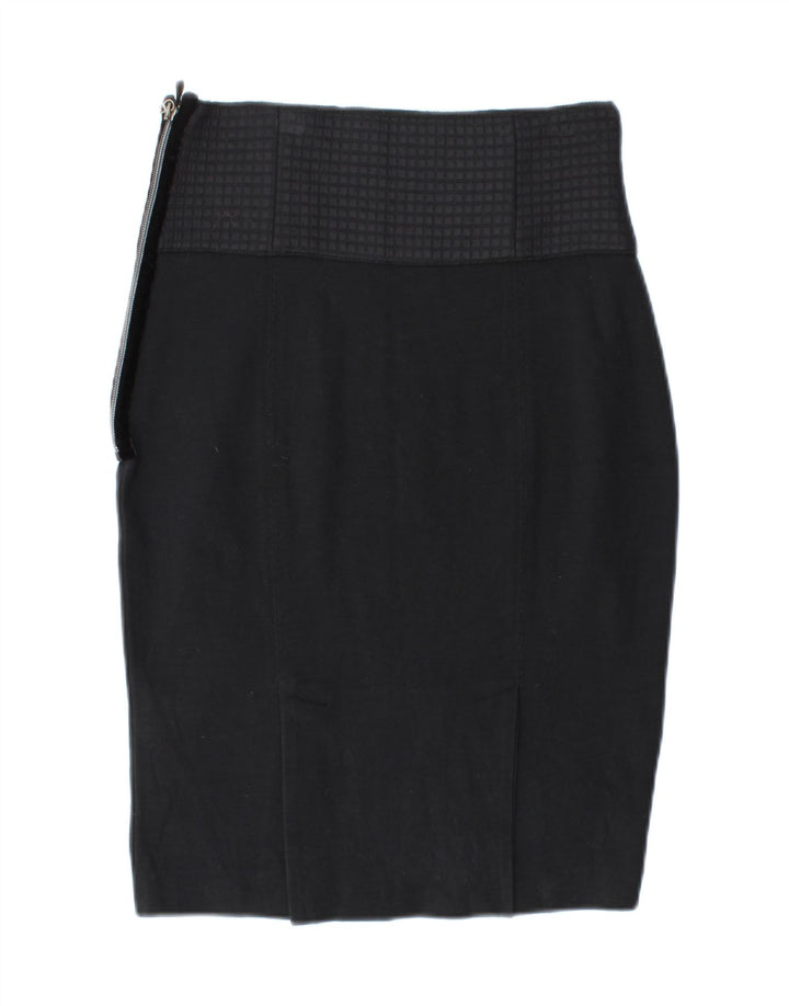 Pinko Damen Bleistiftrock UK 12 Medium W28 Schwarze Viskose