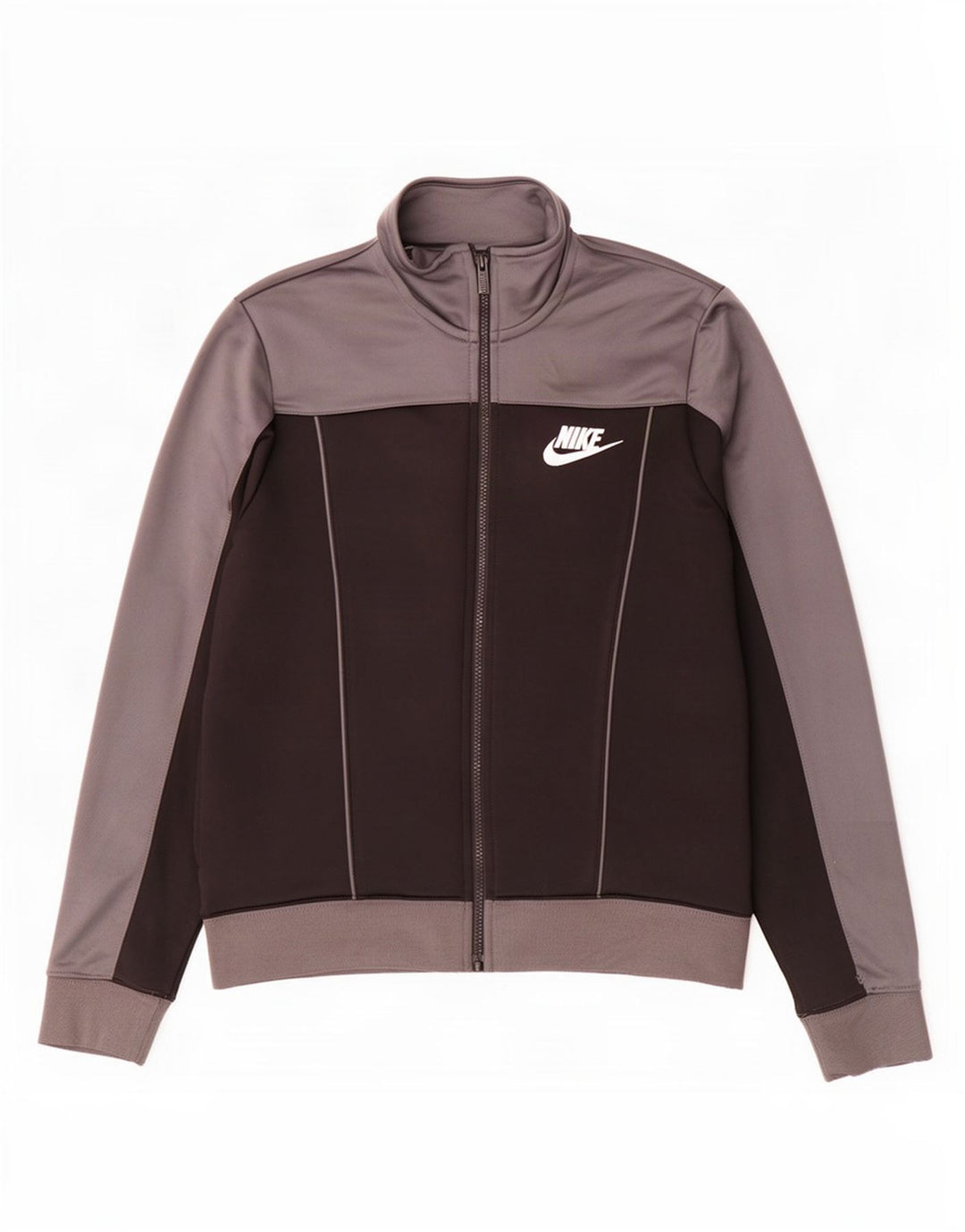 Nike Herren-Trainingsanzug-Top-Jacke aus mittelschwarzem Colourblock-Polyester