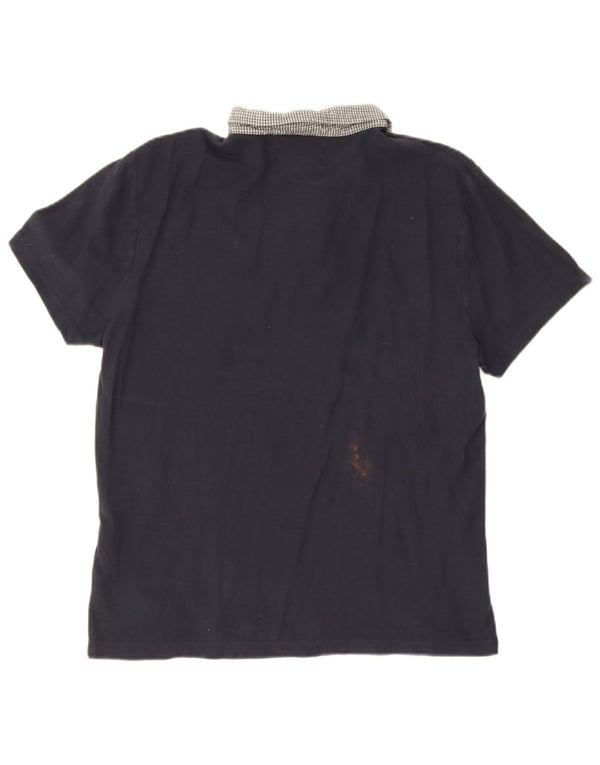 Penguin Herren Heritage Slim Fit Poloshirt XL Marineblau Colourblock Baumwolle