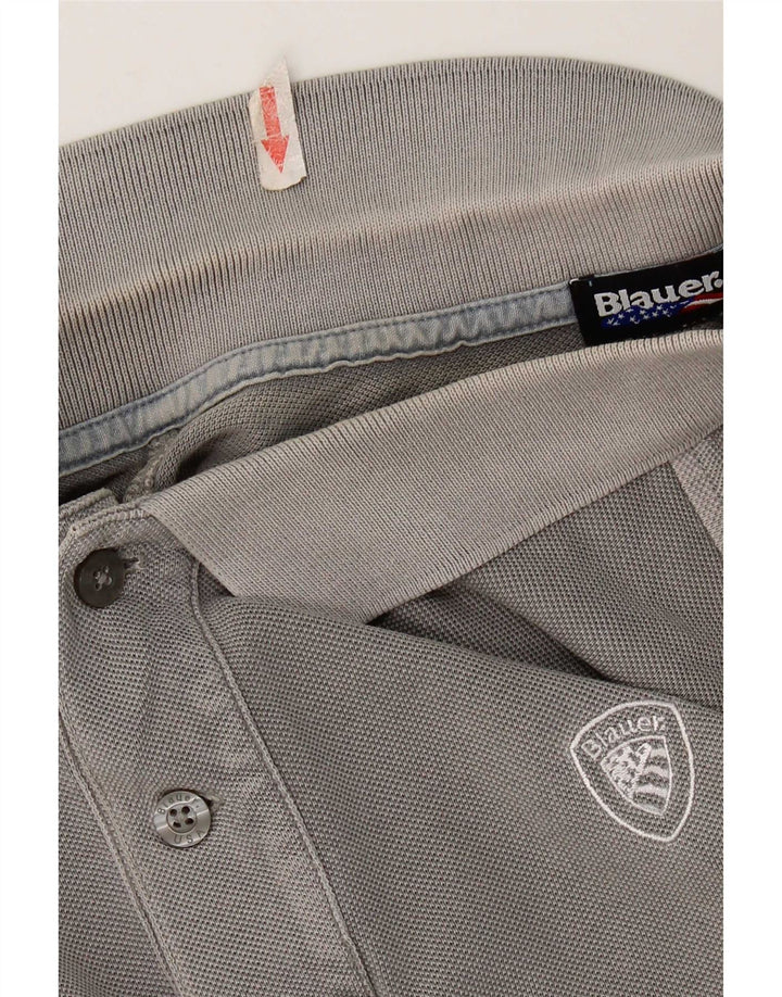 Blauer Herren Poloshirt Mittelgrau