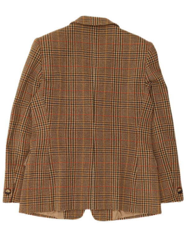 Marella Damen-Blazer mit 2 Knöpfen, Gr. 16, Braun, Hahnentrittmuster