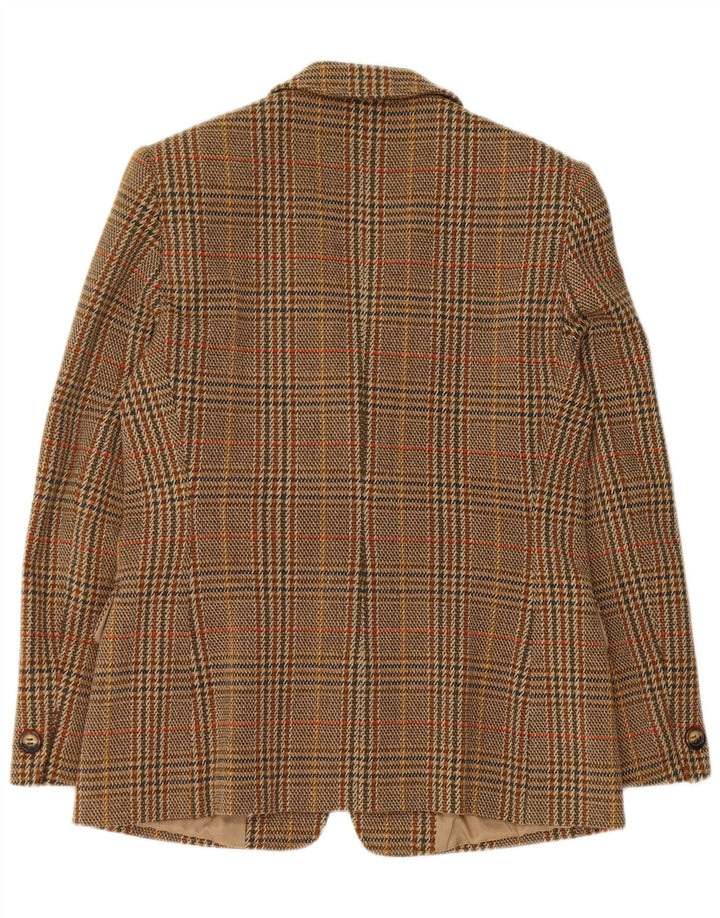 Marella Damen-Blazer mit 2 Knöpfen, Gr. 16, Braun, Hahnentrittmuster