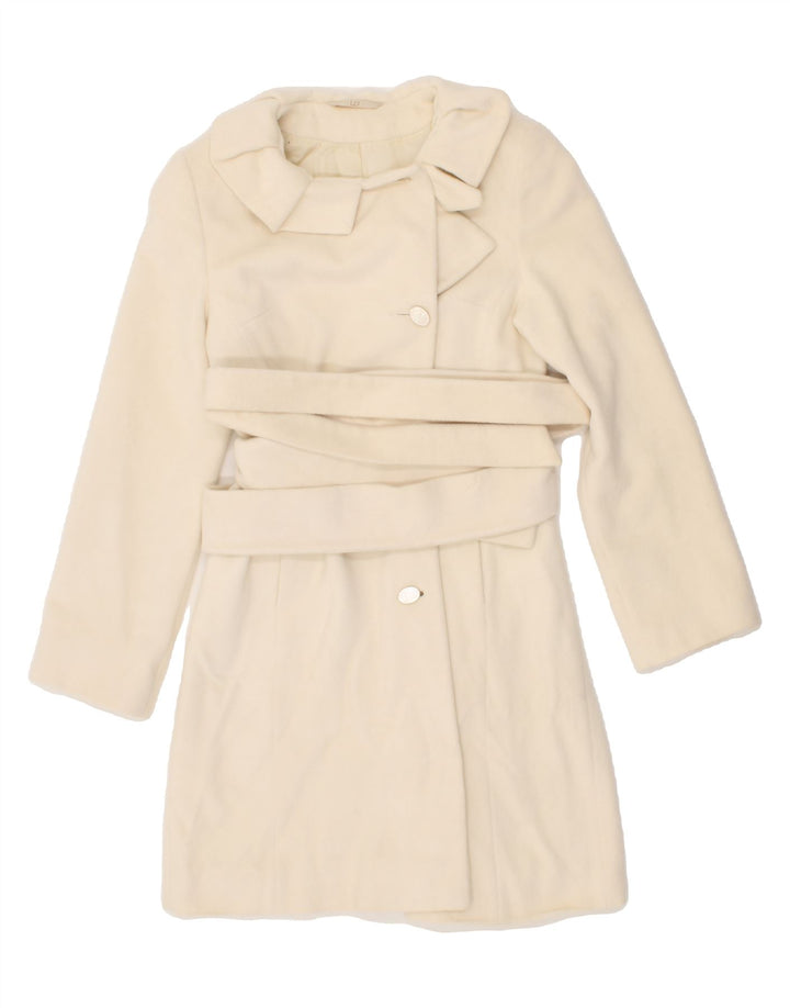 VINTAGE Womens Overcoat UK 10 Small Off White Vintage Vintage and Second-Hand Vintage from Messina Hembry 