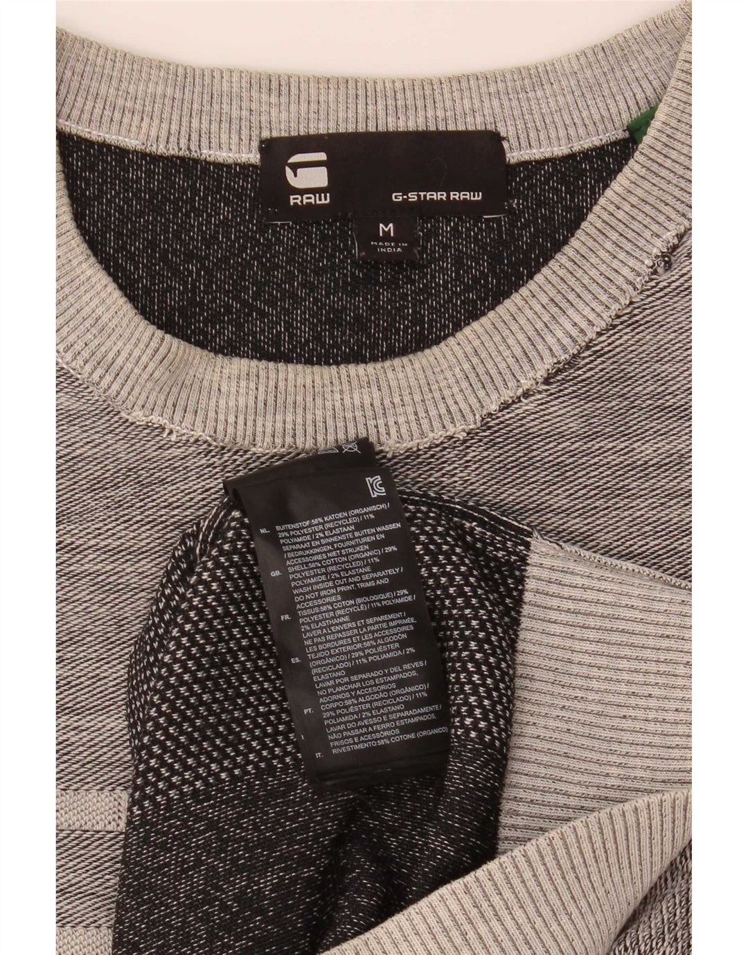 G-Star Herren Grafik-Sweatshirt-Pullover aus mittelgrau gesprenkelter Baumwolle