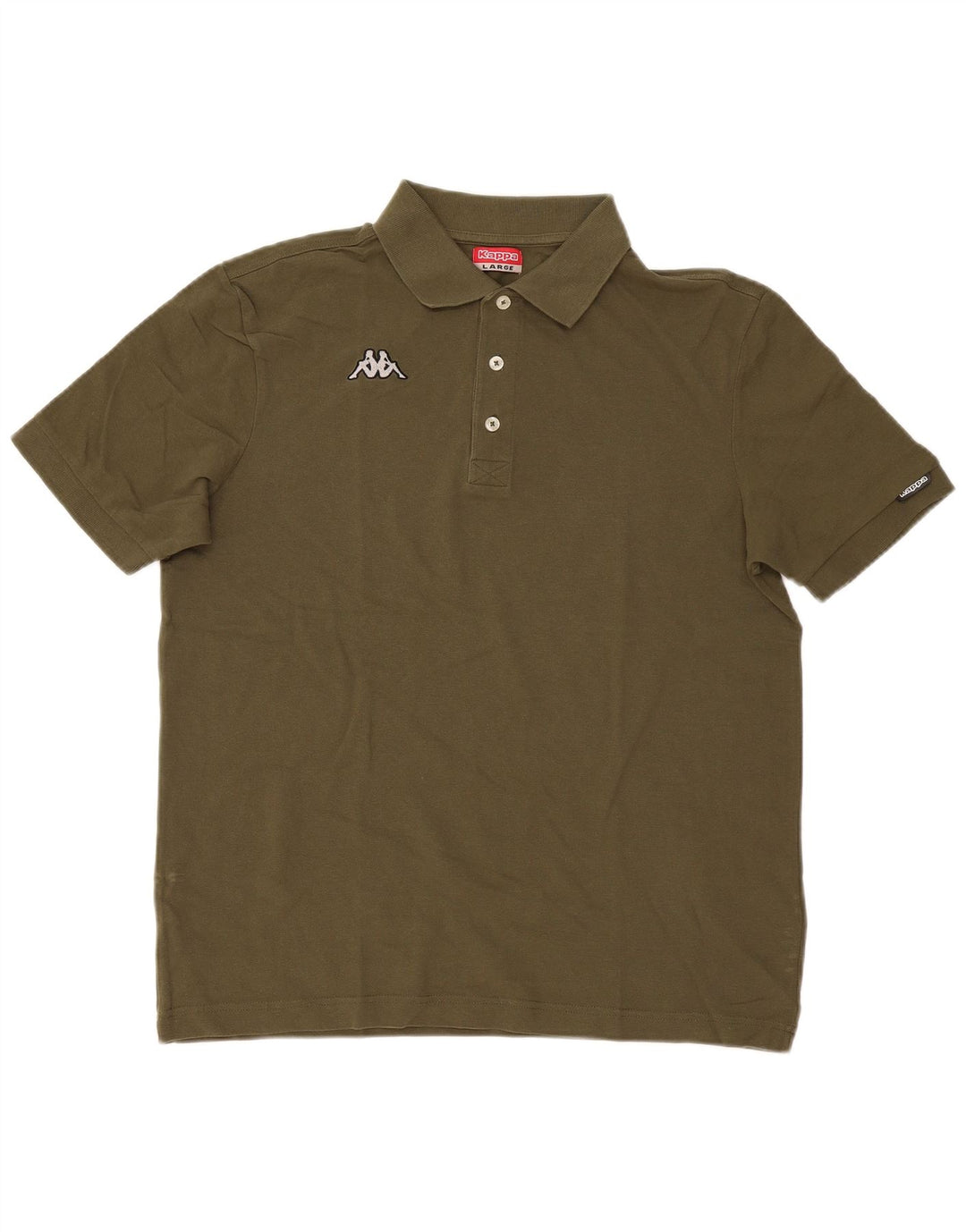 Kappa Herren-Poloshirt, groß, Khaki, Baumwolle