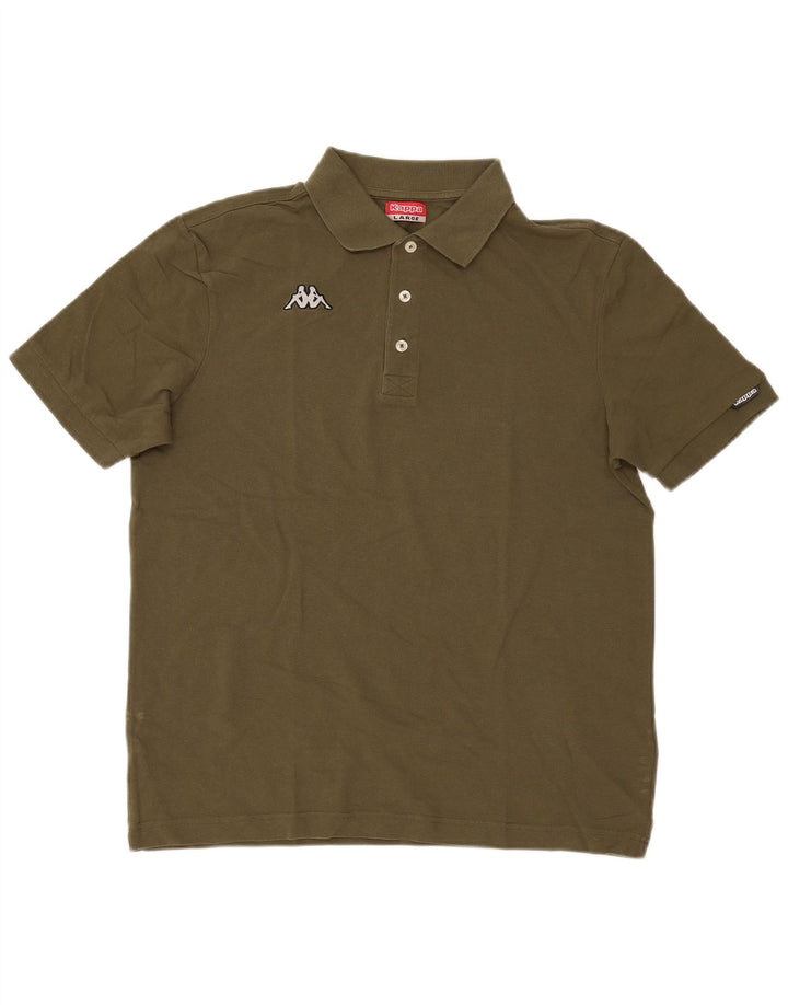 Kappa Herren-Poloshirt, groß, Khaki, Baumwolle