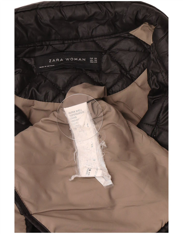 Zara Damen Steppmantel UK 6 XS Schwarz Polyester