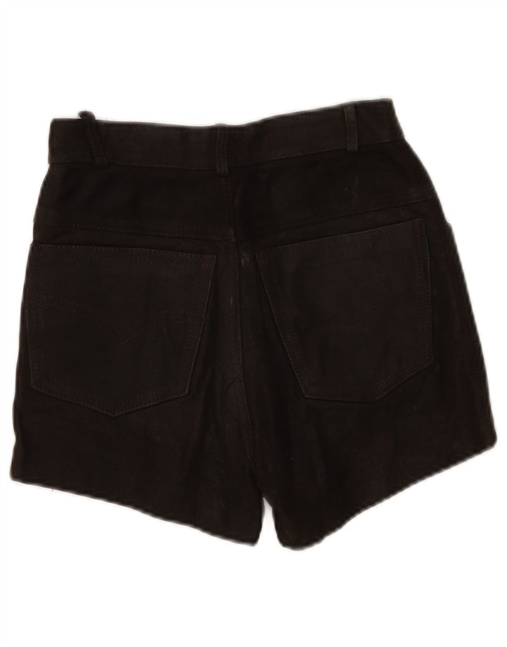 Vintage Damen Ledershorts W24 XS Schwarz