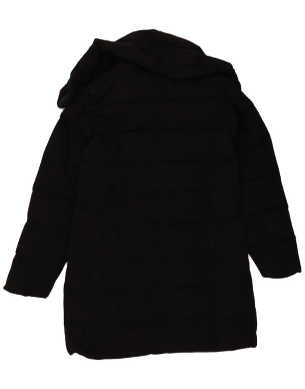 Gant Wattierter Damenmantel mit Kapuze, UK 16, Größe L, Schwarz, Polyester