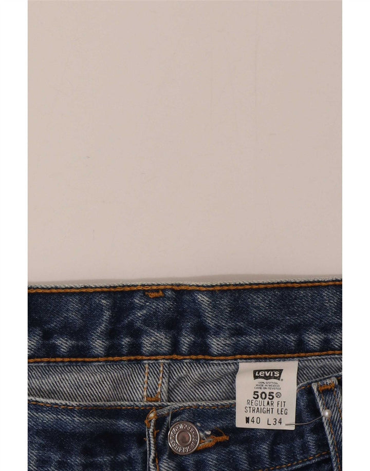 Levi's Herren 505 Regular Fit Straight Jeans W40 L34 Blaue Baumwolle