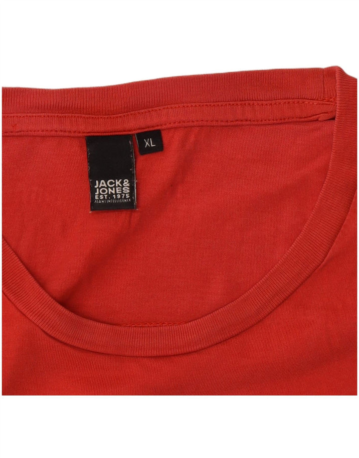 Jack & Jones Herren Grafik T-Shirt Top XL Rot