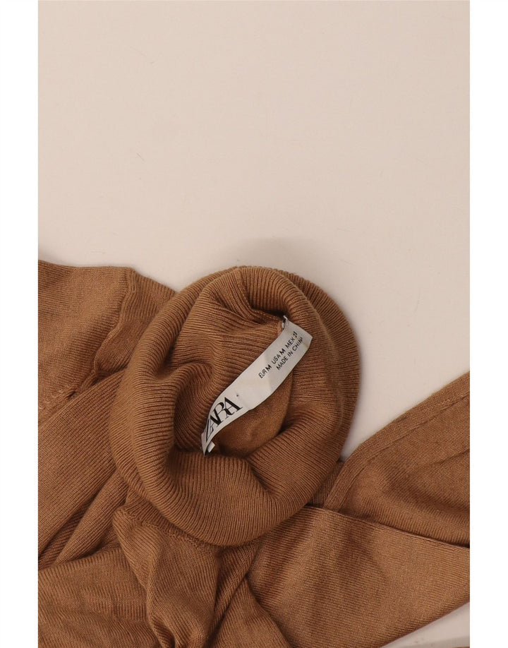 Rollkragenpullover für Damen von Zara, Gr. 12, Mittelbraun