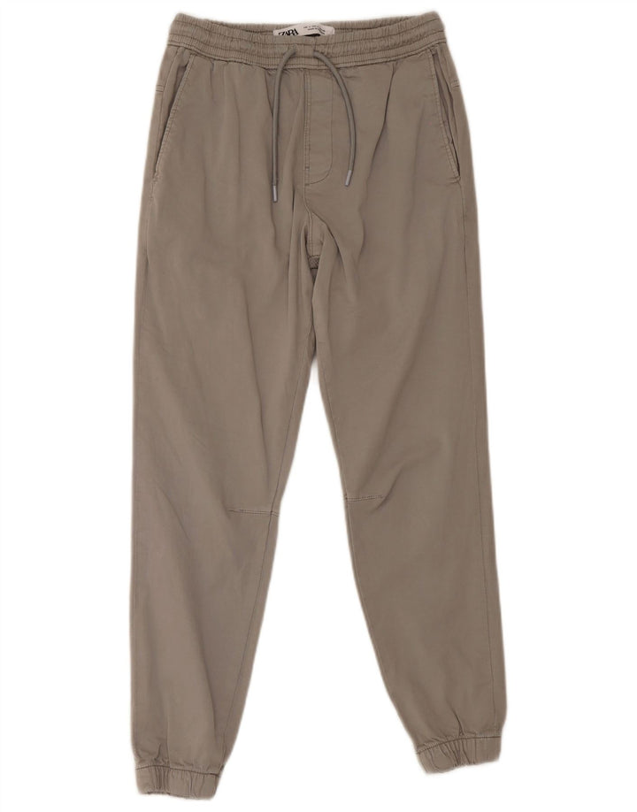 Zara Herren Jogger-Chinohose, Größe S, W27, L28, Grau