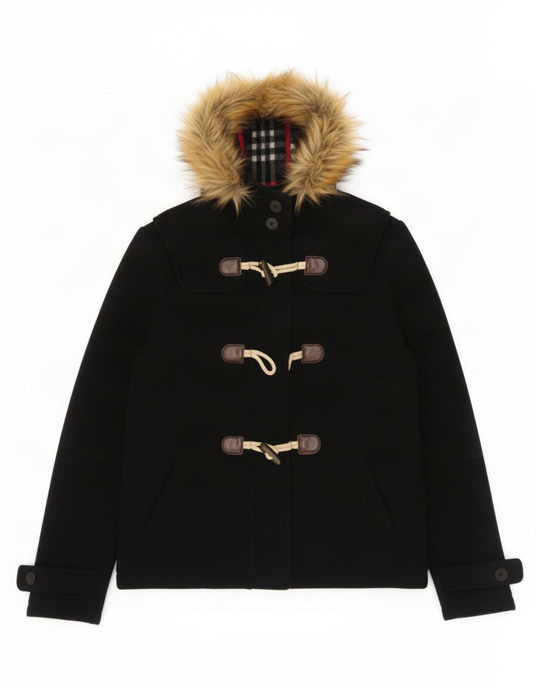Fat Face Damen-Dufflecoat mit Kapuze, UK 10, Größe S, marineblaue Wolle