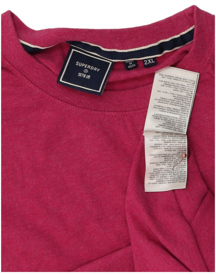 SUPERDRY Herren T-Shirt Top 2XL Rosa Baumwolle
