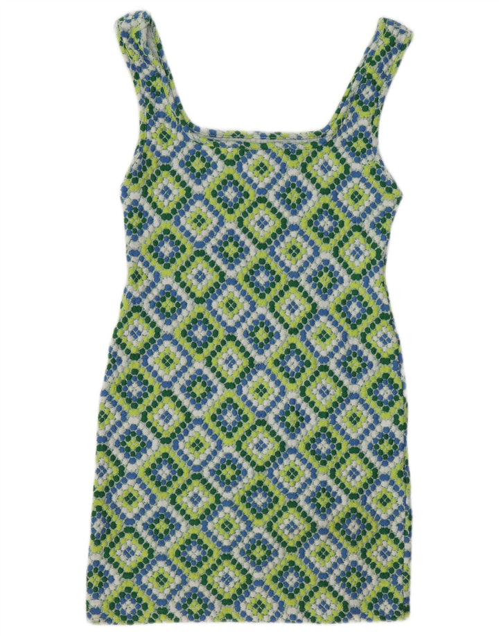 Topshop Damen-Sommerkleid, Größe M, mehrfarbig, Ikat-Polyester