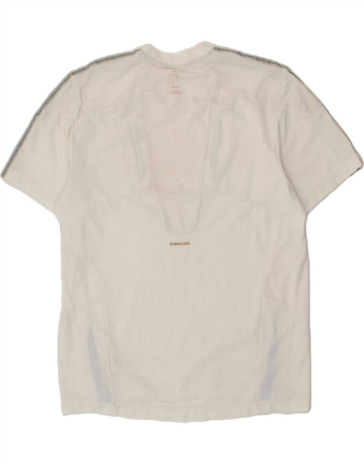 ADIDAS Mens T-Shirt Top Large White Colourblock Polyester Vintage Adidas and Second-Hand Adidas from Messina Hembry 