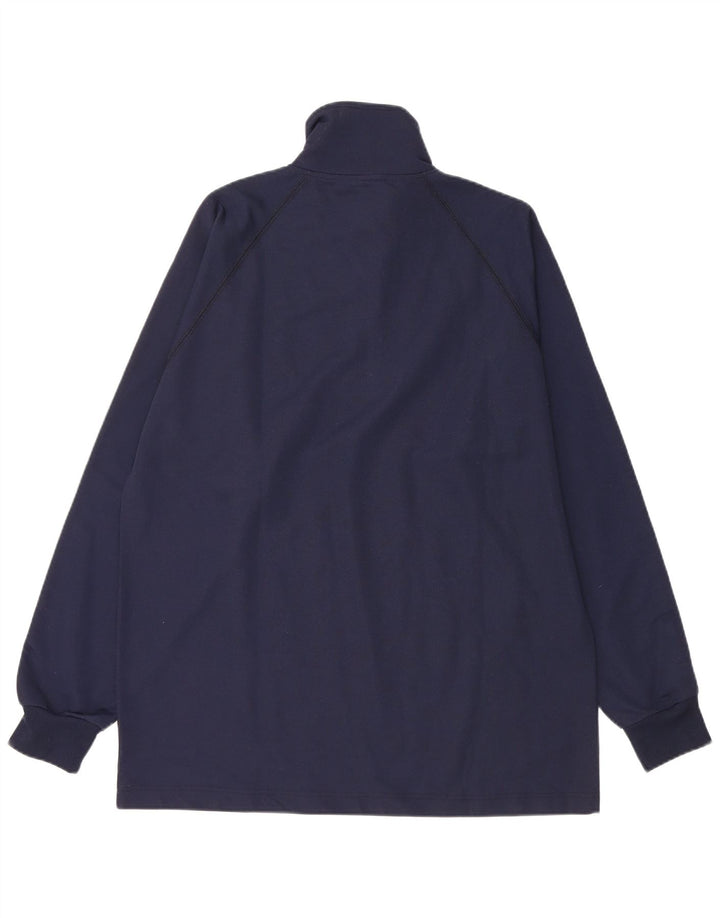 ASICS Herren-Trainingsanzug-Oberteil mit grafischem Reißverschluss und Rundhalsausschnitt, Mittelmarineblau