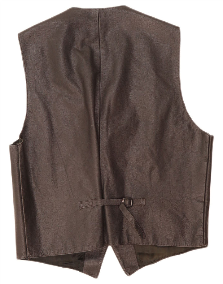 Vintage Herren Lederweste XL Schwarzes Leder