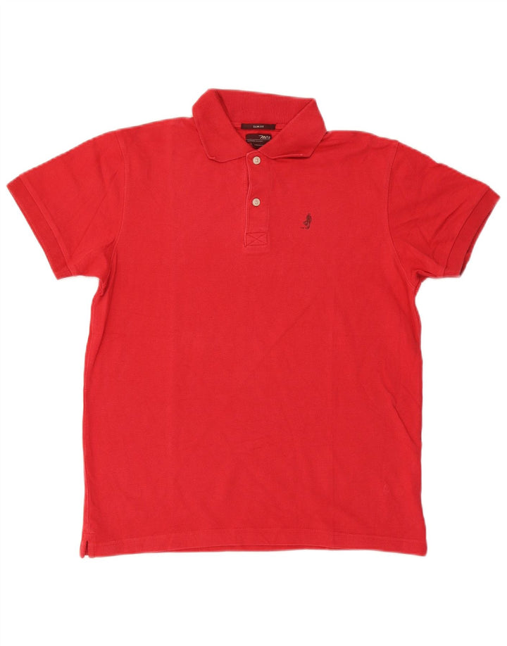 Marlboro Classics Slim-Fit-Poloshirt für Herren in Mittelrot
