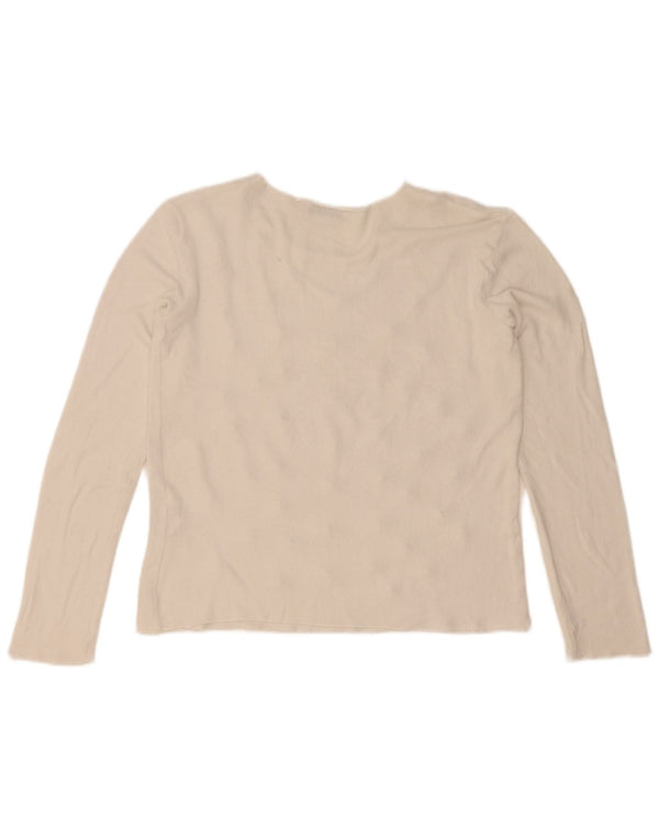Zara Womens Boat Neck Jumper Sweater UK 10 Small White Viscose