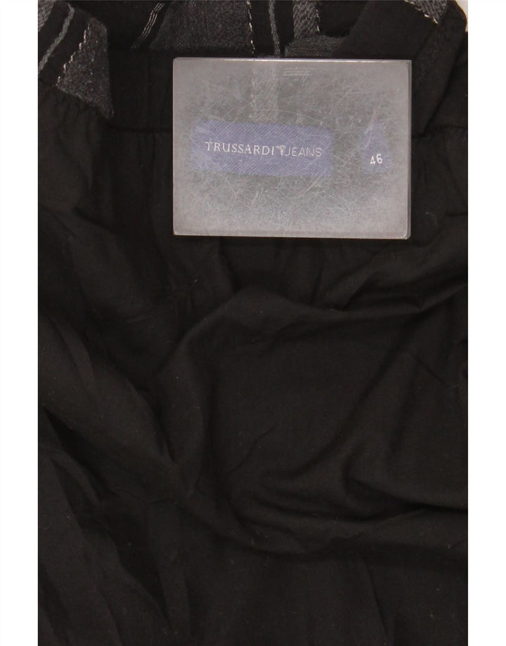 TRUSSARDI Damen A-Linienrock IT 46 Large W32 Schwarz gestreift