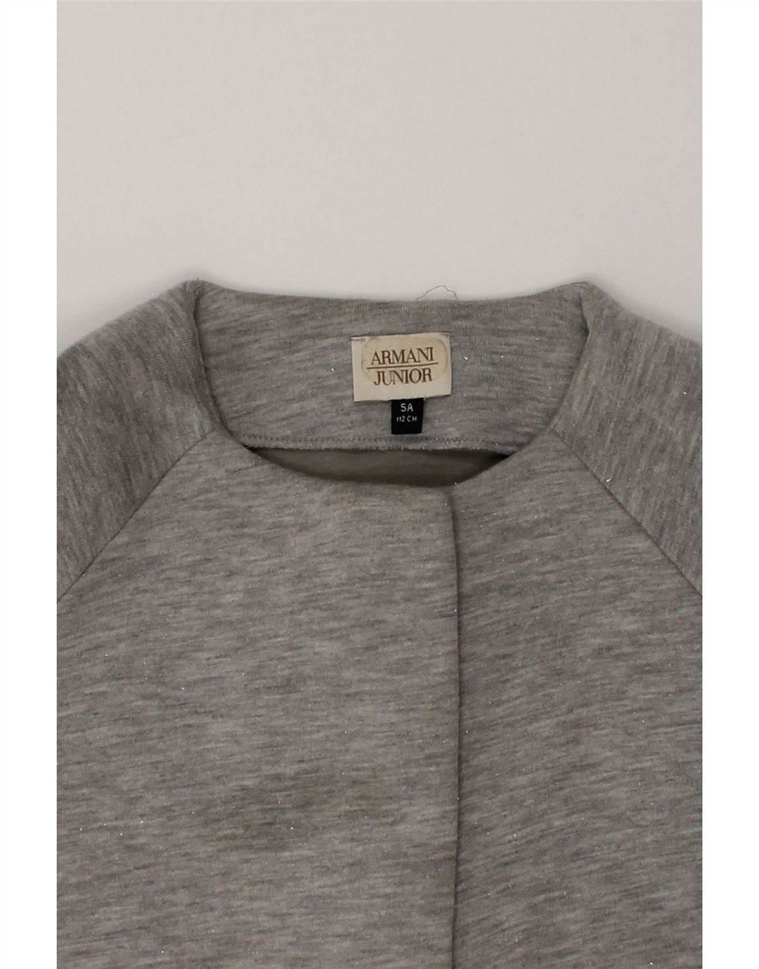 ARMANI JUNIOR Girls Cardigan Sweater 4-5 Years Grey Cotton | Vintage Armani Junior | Thrift | Second-Hand Armani Junior | Used Clothing | Messina Hembry 