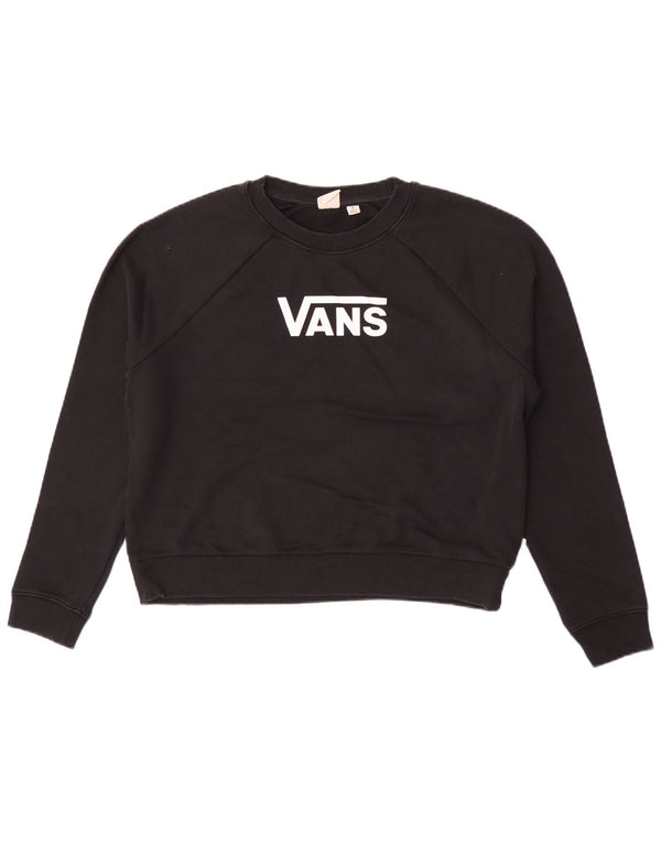 Vans Damen Grafik-Sweatshirt-Pullover UK 14 Mittelschwarze Baumwolle