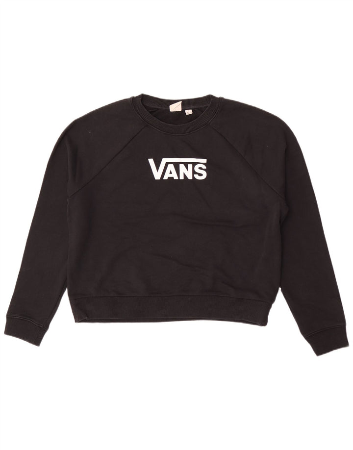 Vans Damen Grafik-Sweatshirt-Pullover UK 14 Mittelschwarze Baumwolle